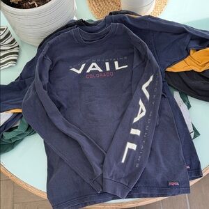 Jansport Navy Crewneck Shirt with Patch Logo made in USA heavy 💯 cotton vintage